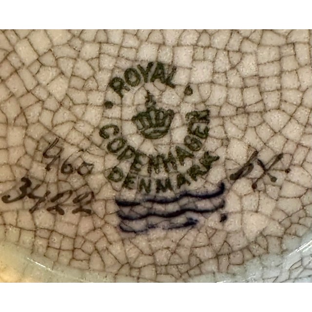 Royal Copenhagan 1960s Royal Copenhagen Striped Crackle Glaze Bowl For Sale - Image 4 of 5