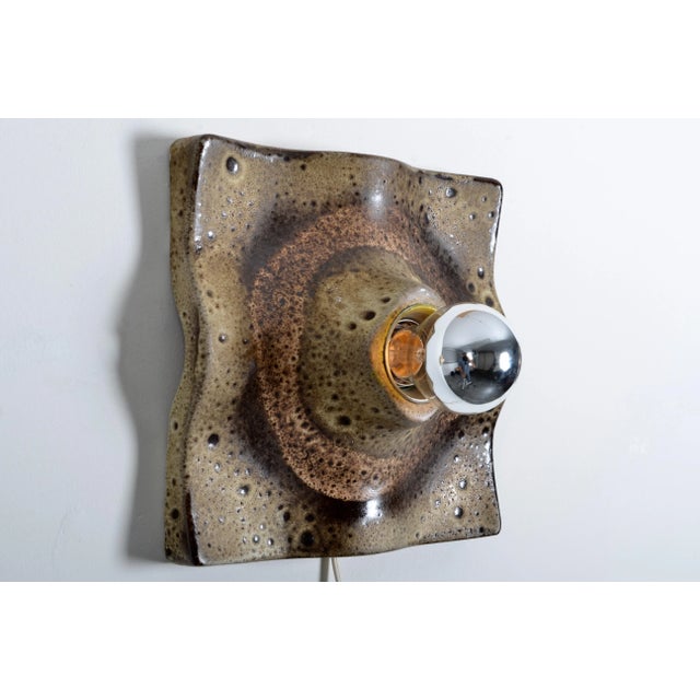 Mid-Century Modern Fat Lava Ceramic Sconce from Hustadt Leuchten, 1970s For Sale - Image 3 of 5