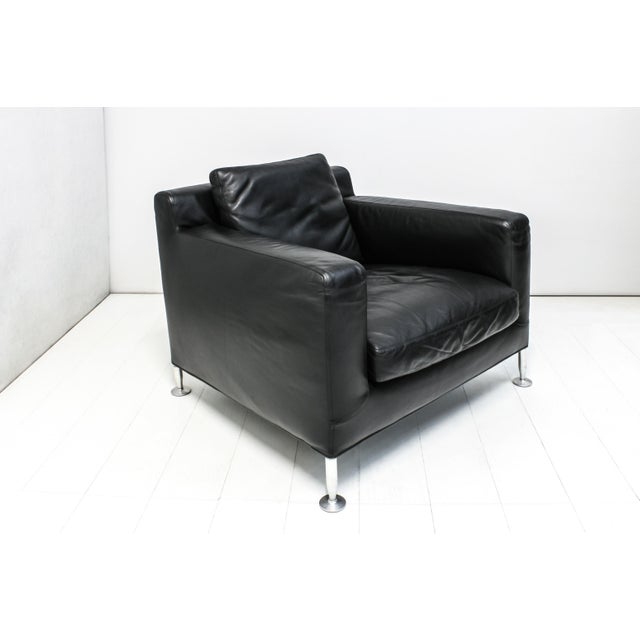 Black Harry Chairs in Black Leather by Antonio Citterio for B&B Italia, 1990s, Set of 2 For Sale - Image 8 of 14