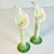 Green Vintage Boho Chic Hollywood Regency Trompe L’Oeil Calla Lily Candlestick Holders - A Pair. For Sale - Image 8 of 11