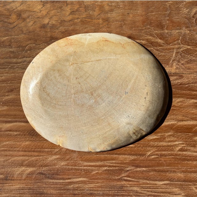 Small Oval Trinket Dish or Tray in Plain Beige Petrified Wood For Sale - Image 17 of 18
