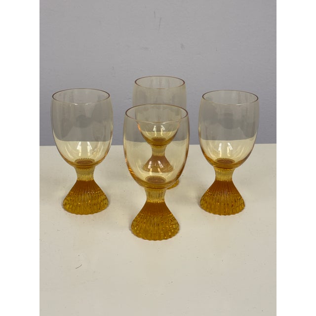Lenox Lenox Vintage 1970s Tempo Buttercup Yellow Glasses, Set of Four For Sale - Image 4 of 12