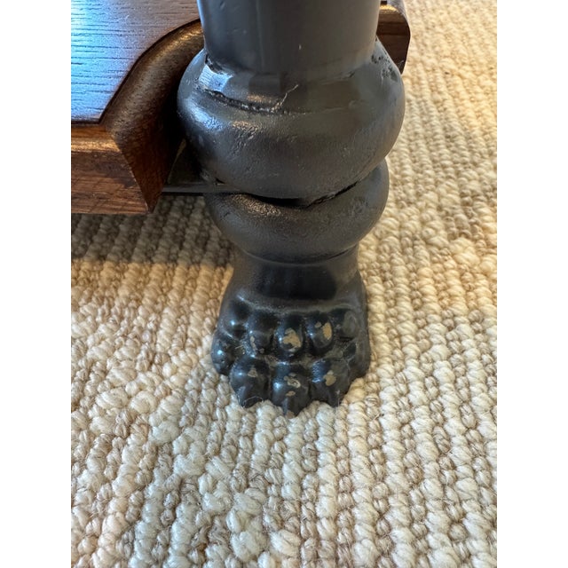 Bunny Williams Oak & Iron Coffee Table With Lion's Paw Feet For Sale - Image 12 of 18