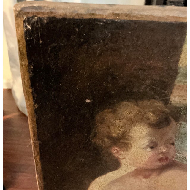 Original 18th Century Oil on Canvas, Putti Playing in Water, Follower of Boucher For Sale - Image 9 of 10