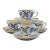 Vintage Blue Danube Blue Onion Tea Cups and Saucers - Set of 4 For Sale