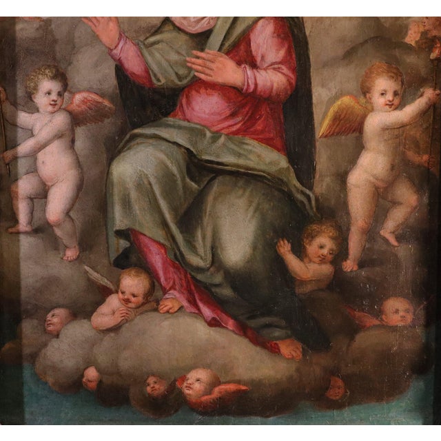 Giovanni Balducci Detto Il Cosci, Madonna in Glory Among the Angels, 1600, Oil on Board For Sale - Image 7 of 14