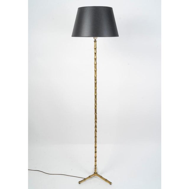Brass Imitating Bamboo Floor Lamp, 1950s For Sale - Image 3 of 9