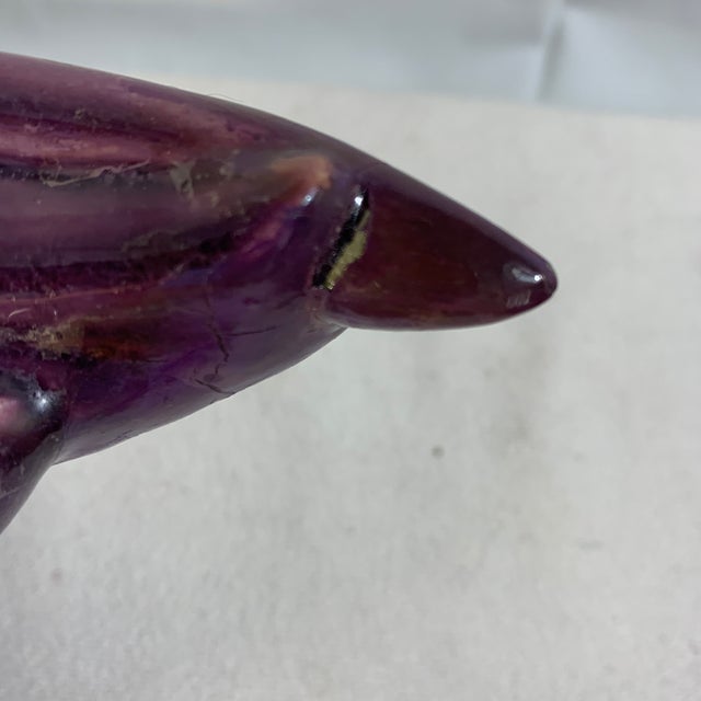 Amethyst Mid Century Modern “Fighting Cocks” by Royal Haeger - Pair of Vases For Sale - Image 8 of 9