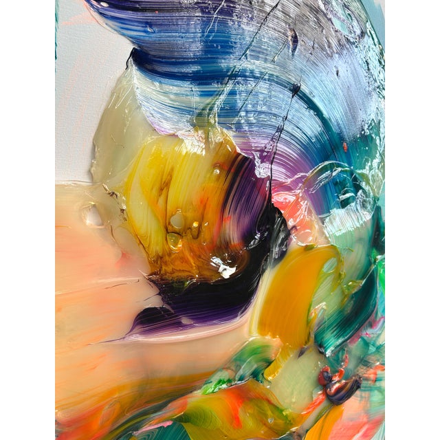 Wood Contemporary Abstract Mixed Media on Wood "Worries" by Nikolaos Schizas For Sale - Image 7 of 7