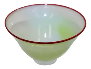 Murano Venetian Art Glass Jade Footed Bowl