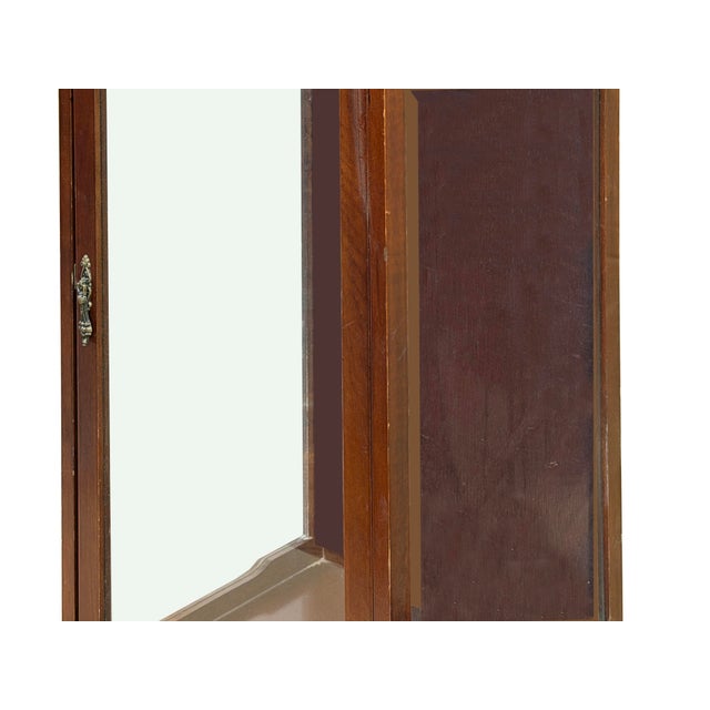 Vintage Square Brown Frame Glass Door Display Case Box For Sale - Image 9 of 13