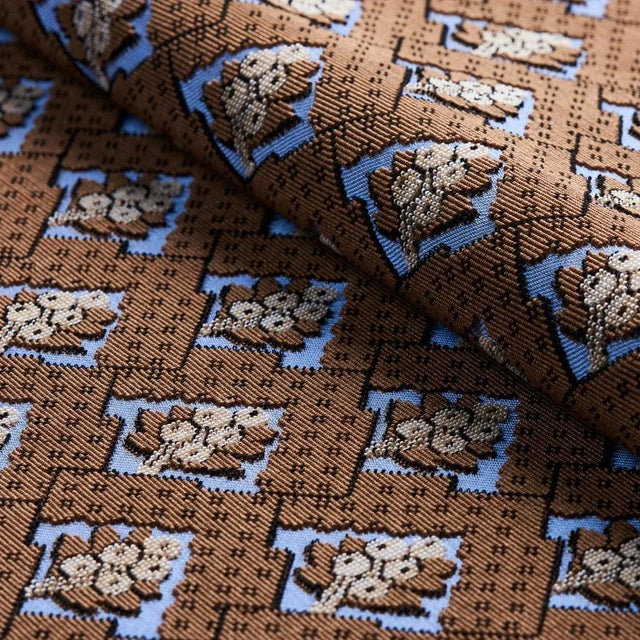 Schumacher Sample - Schumacher Blair Silk Epingle Fabric in Charlton Brown For Sale - Image 4 of 4