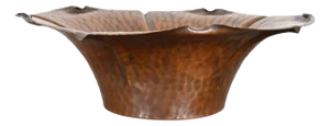 Roycroft Style Arts & Crafts Flower Form Hammered Copper Fruit Bowl or Center Bowl