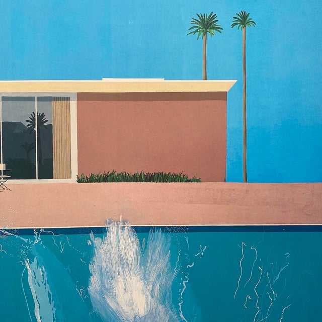 David Hockney Vintage 1988 Lithograph Print Framed Museum Exhibition Poster " a Bigger Splash " 1967 For Sale - Image 13 of 18