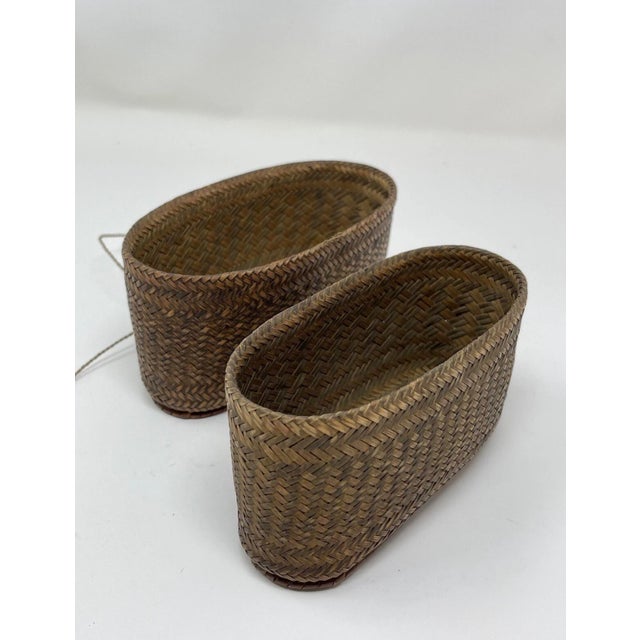 Vintage Southeast Asian Tobacco Storage Bamboo Basket. For Sale - Image 9 of 13