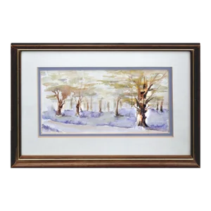 Trees in Springtime, New Zealand North Hagley Park Landscape Watercolor by Jeanie Roberts