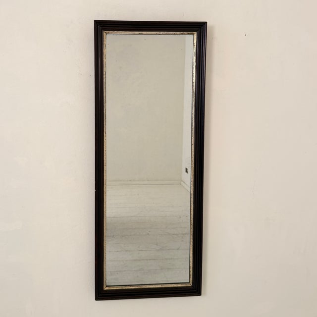 Glass Antique German Lacquered and Silvered Wood Wall Mirror, 1870s For Sale - Image 7 of 8