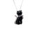 14k White Gold Black Onyx & Diamond Cat Pendant Necklace For Sale In New York - Image 6 of 9