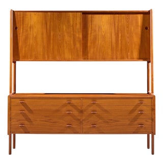 Hans Wegner for Ry Møbler Mid Century Danish Teak Credenza and Hutch For Sale