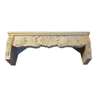 Vintage 1970s Farmhouse Molded Carved Wall Mount Shelf For Sale