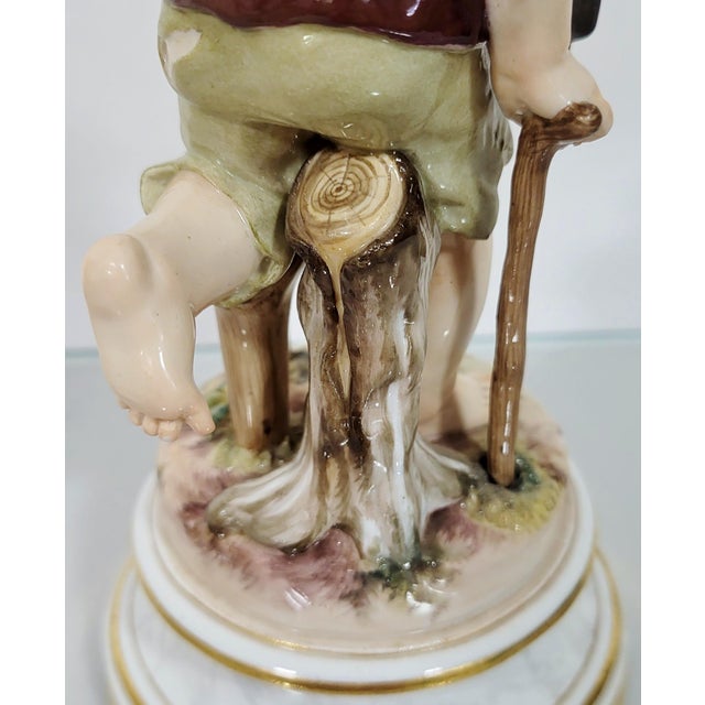 German 19th C Meissen Porcelain Winged Cupid Angel For Sale - Image 11 of 16