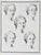 Buffon, Histoire Naturelle, Planche VIII (p. 536) Copper engraving depicting five studies of human facial expressions,...