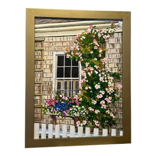 Nantucket Blooms- Original Painting, Framed For Sale