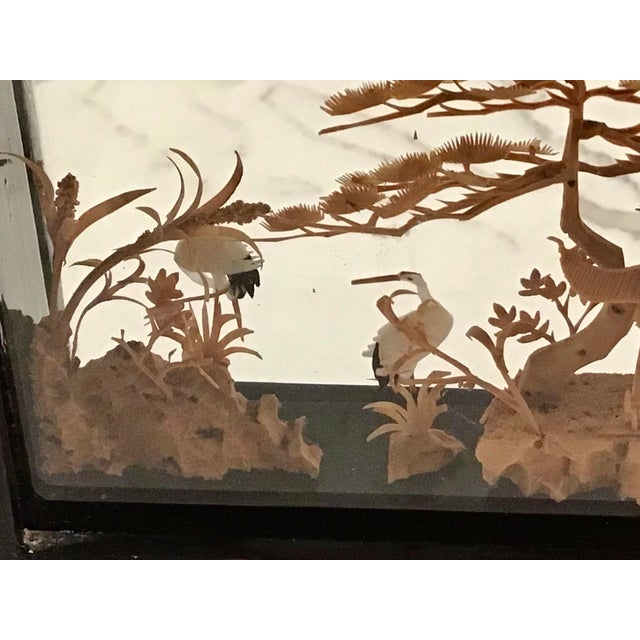 Chinese 1940s Chinese San You Miniature Diorama Carved Cork Bucolic Scene For Sale - Image 3 of 7