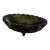 Vintage Green Glass Fruit Bowl With Embossed Design For Sale