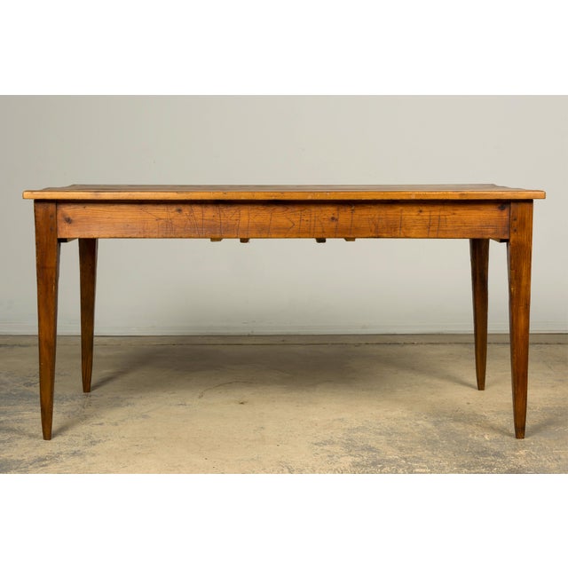 Late 19th Century French Rustic Farmhouse Pine Three-Drawer Writing Table For Sale - Image 18 of 18