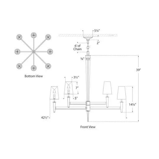 Metal Thomas O'Brien for Visual Comfort Signature Lyra Two Tier Chandelier in Hand-Rubbed Antique Brass & Crystal with Linen Shades For Sale - Image 7 of 7