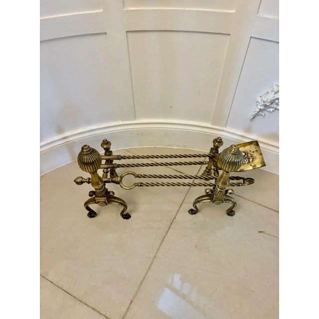 Antique Victorian Brass Fire Irons and Dog, 1860 For Sale - Image 13 of 13