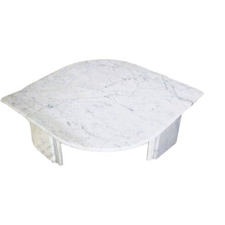 Italian Carrara Marble Teardrop-Shaped Coffee Table from Ligne Roset, 1980s For Sale