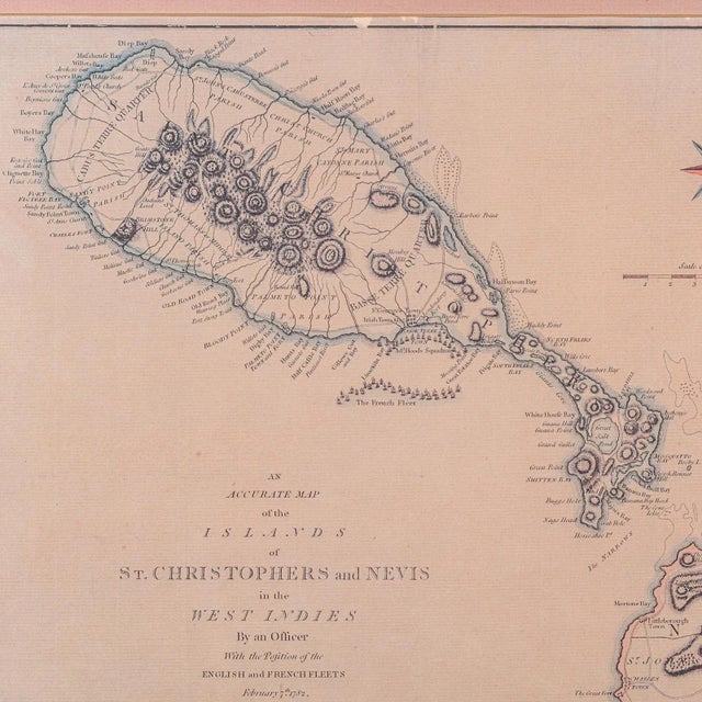 Antique St Christopher & Nevis Map, English, Caribbean Cartography, Georgian For Sale - Image 6 of 12