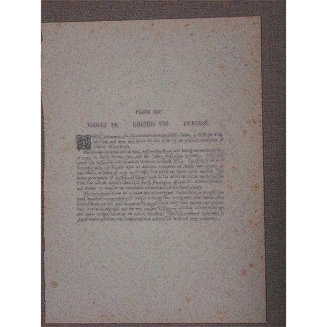 Realism Antique Lithograph-Musical Instruments-Southeast Asia For Sale - Image 3 of 4