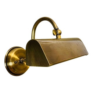 Industrial Style Aged Brass Adjustable Wall Art Picture Light, 1990s For Sale