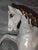 Italian#231 Mid-Century 2 White/ Gold Color Horses Galloping For Sale - Image 4 of 9