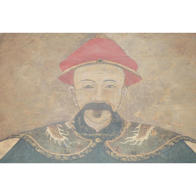 Antique Chinese Ancestral Portrait in Museum Frame, 1860 For Sale - Image 3 of 18