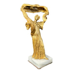 Table Lamp: "Danseuse À L'écharpe" by Agathon Leonard (1841-1923)