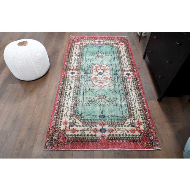 Vintage Hand-Knotted area rug is a semi-antique vintage area rug. The '70s Eastern region of Anatolian's unique rug is...