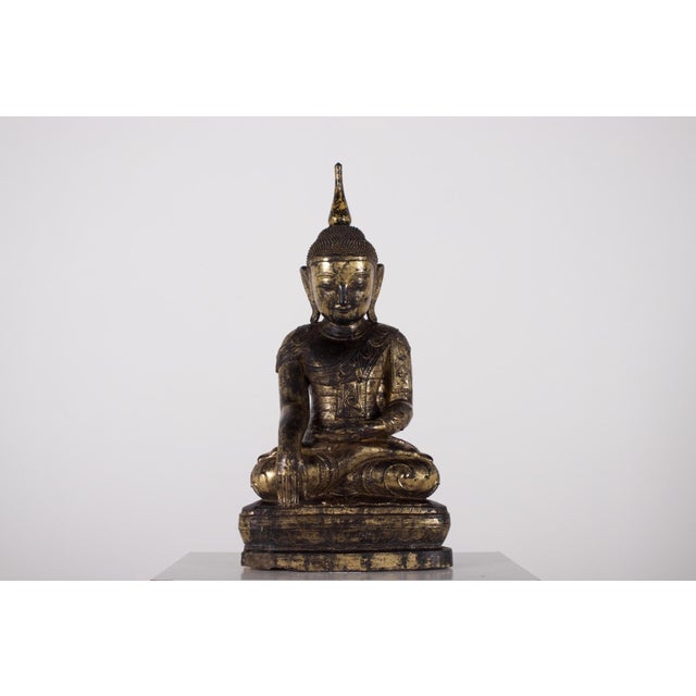 Wood Unknown, Shan Buddha in Bhumisparsha Mudra, 1800s, Wood For Sale - Image 7 of 7