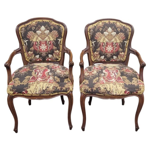 Fine Pair of Vintage French Parlor Chairs For Sale - Image 12 of 12