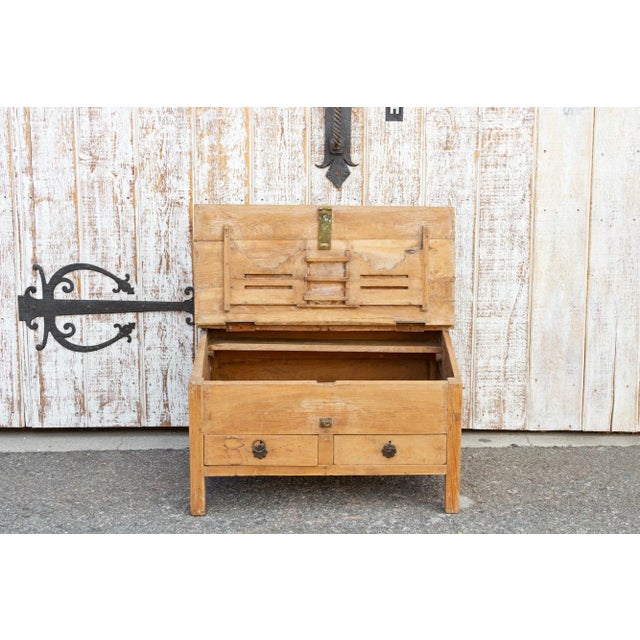 19th Century 19th Century British Colonial Teak Low Desk For Sale - Image 5 of 11