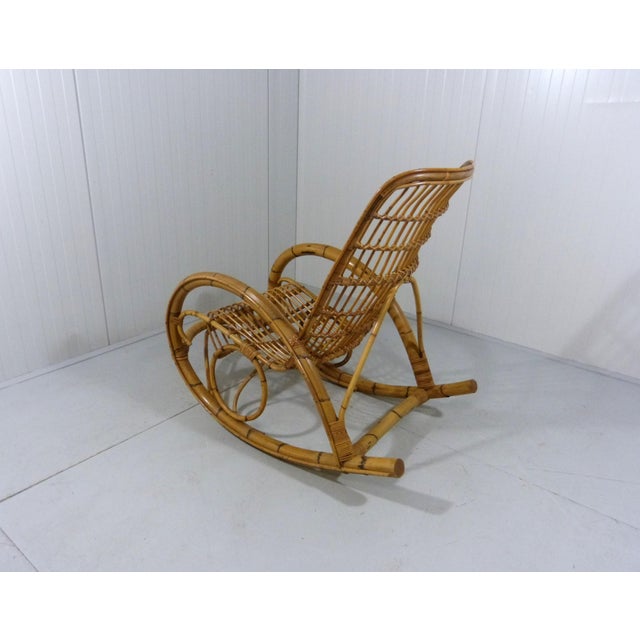 Mid-Century Modern Rattan Rocking Chair from Rohé Noordwolde, 1960s For Sale - Image 3 of 14
