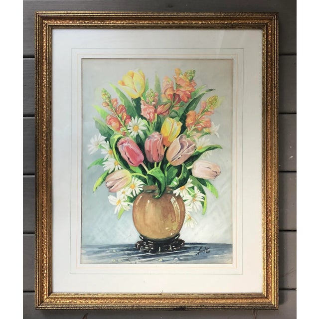 Vintage Schumacher Showroom Framed Wallpaper Print- Chinoiserie Botanical Still Life Watercolor Print For Sale - Image 11 of 11