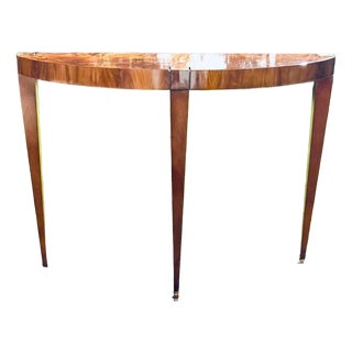 Flame Mahogany Demi-Lune Accent Table For Sale