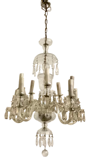 Bohemian Lead Crystal 10-Light Chandelier, 1960s