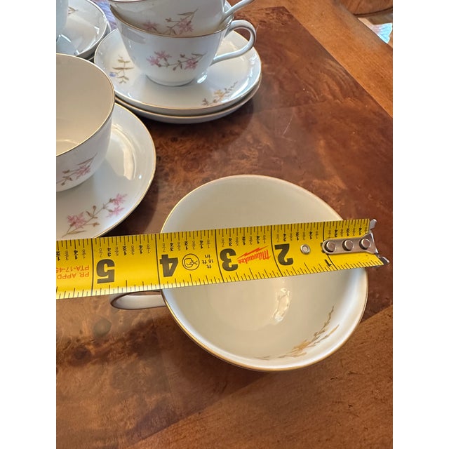 1950s Rosenthal Selb Germany Tea Cup and Saucer "Helena" Pattern - Set for 6 For Sale - Image 9 of 18