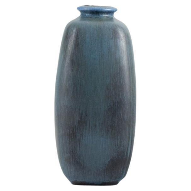 Knabstrup Ceramic Vase with Glaze in Shades of Blue and Grey, 1960s For Sale - Image 6 of 6