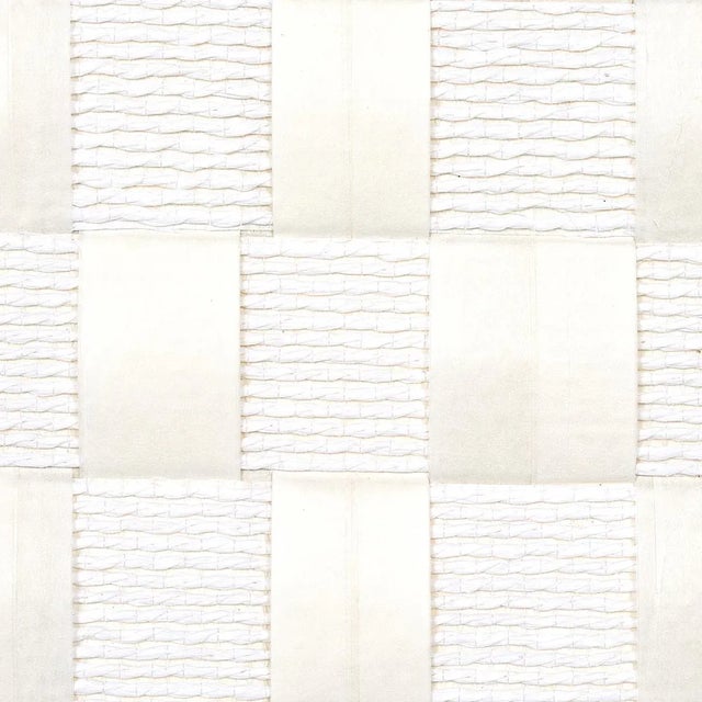 Modern Sample - Schumacher Textured Check Wallpaper in White For Sale - Image 3 of 6